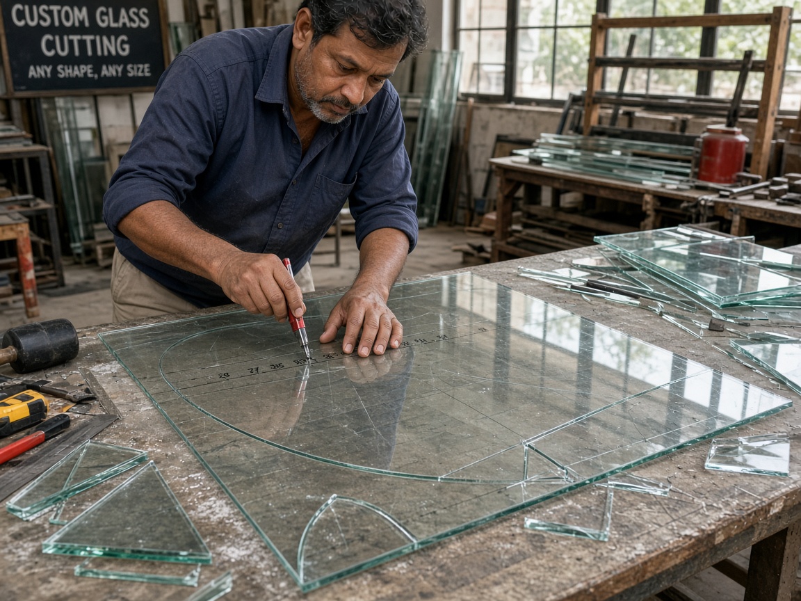 Custom Glass Cutting installation in Kharar and Mohali